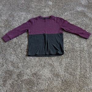 Cat & Jack Burgundy and Charcoal Long Sleeve Tee